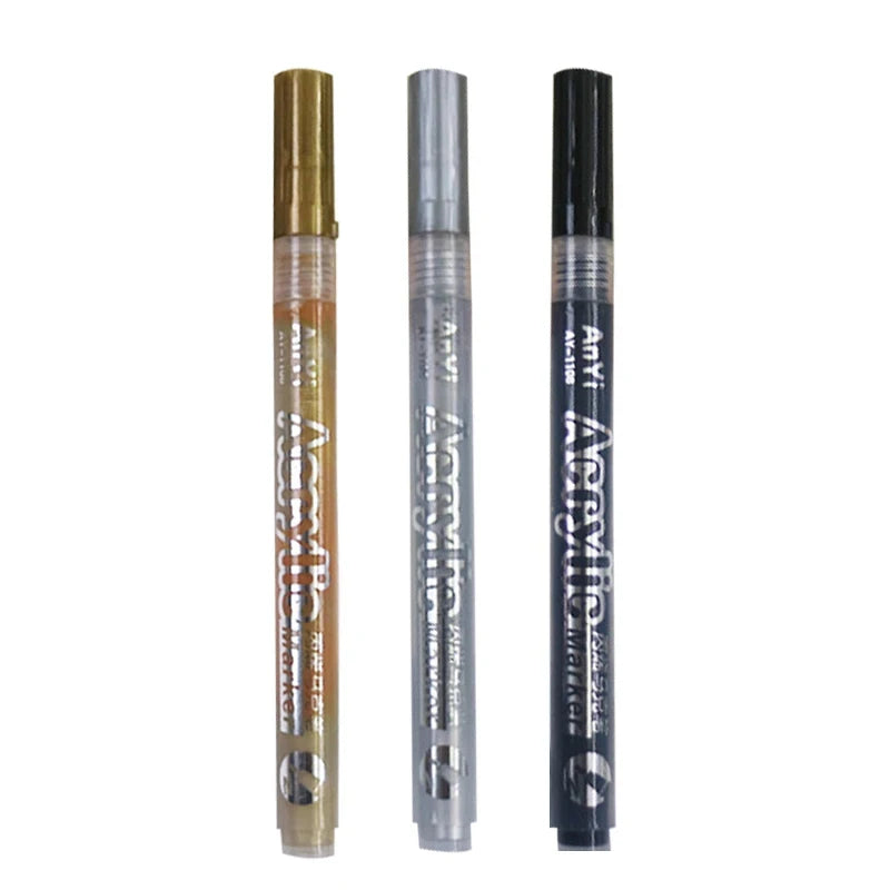 Marqueurs Peinture Acrylique pack de 3 - Pointe Ultra-Fine (Détails & Finitions)
