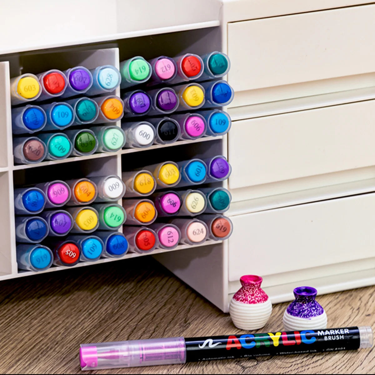 Feutres Acrylique Double Pointe Qualité Artiste – Coffret Multi-Couleurs