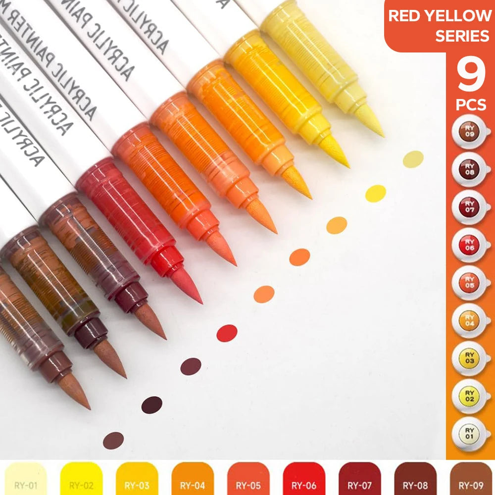 Set de 9 Feutres Acryliques Professionnels "Ink Control"