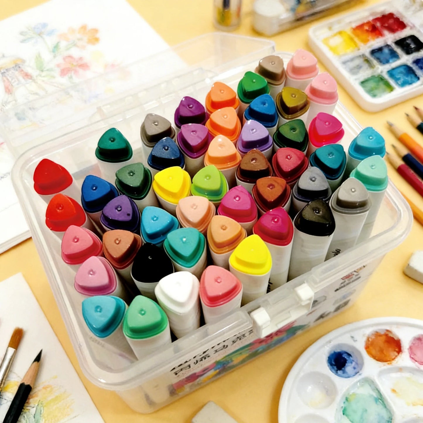 Marqueurs peinture acrylique pointe fine (coffert de de 24, 36 ou 48) - Édition Transportable