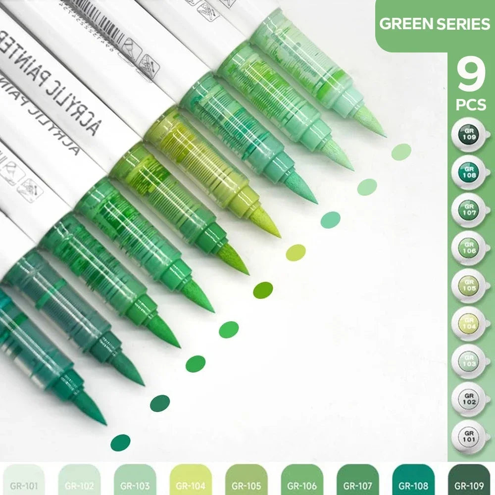 Set de 9 Feutres Acryliques Professionnels "Ink Control"