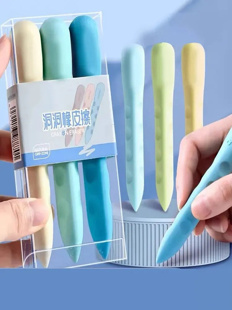 Gommes de Précision Ergonomiques (pack de 3) – Édition Pastel