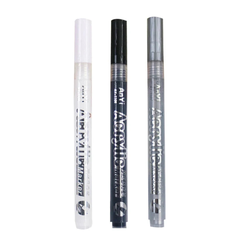 Marqueurs Peinture Acrylique pack de 3 - Pointe Ultra-Fine (Détails & Finitions)