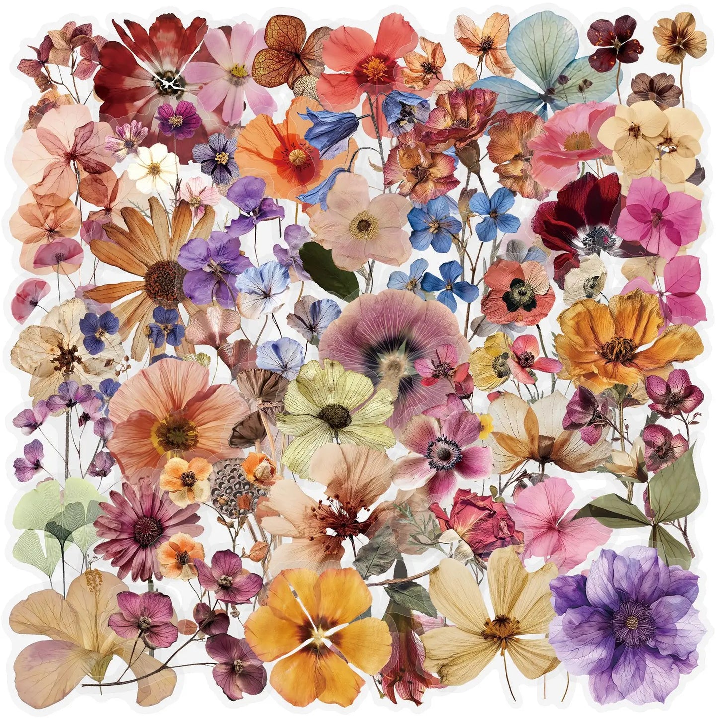 Stickers Transparents "Fleurs Séchées"