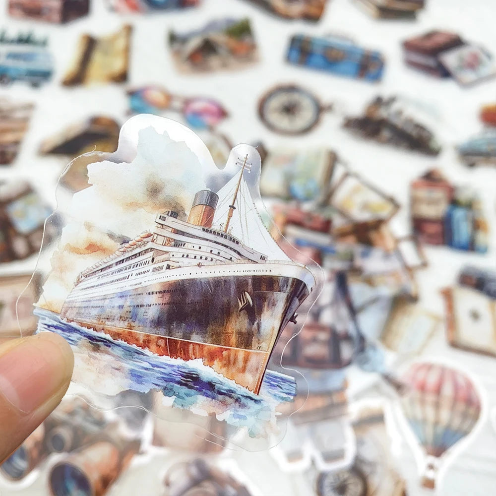 Le Lot de 50 Stickers Transparents - Collection Travel