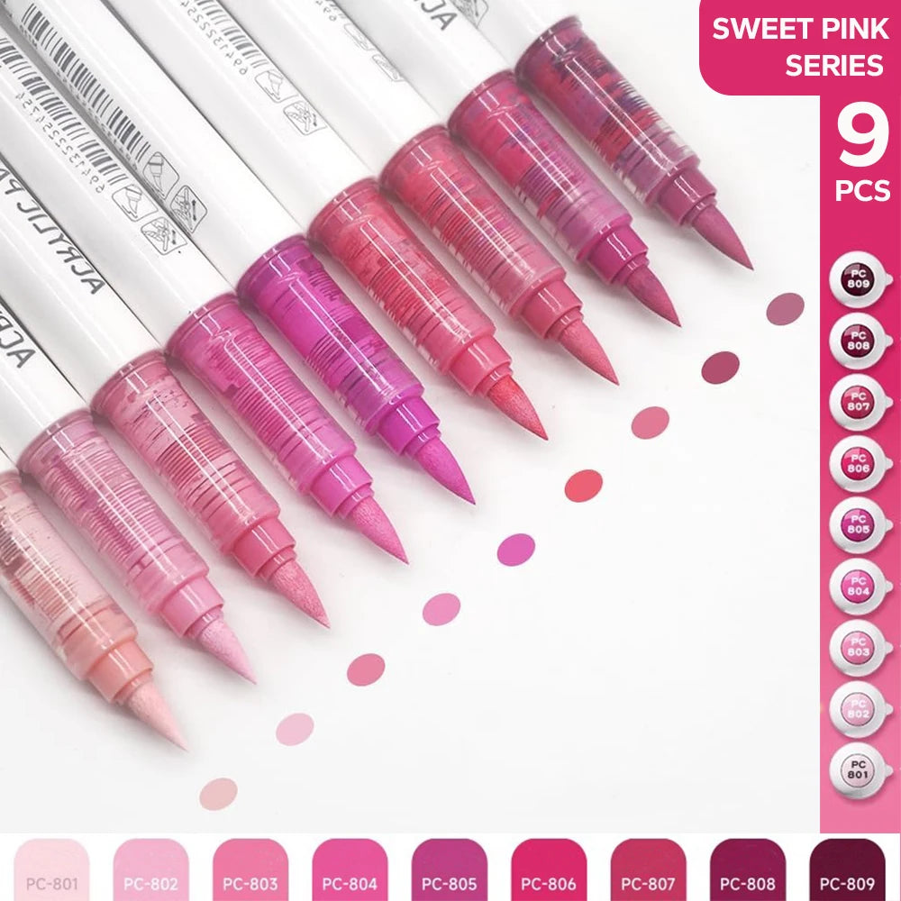 Set de 9 Feutres Acryliques Professionnels "Ink Control"