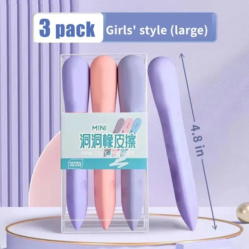 Gommes de Précision Ergonomiques (pack de 3) – Édition Pastel
