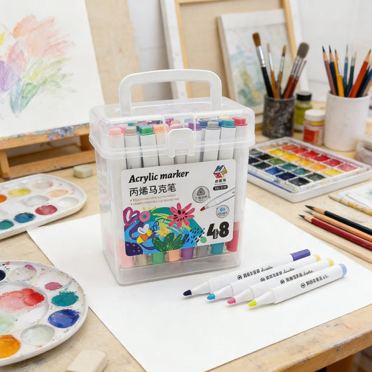 Marqueurs peinture acrylique pointe fine (coffert de de 24, 36 ou 48) - Édition Transportable