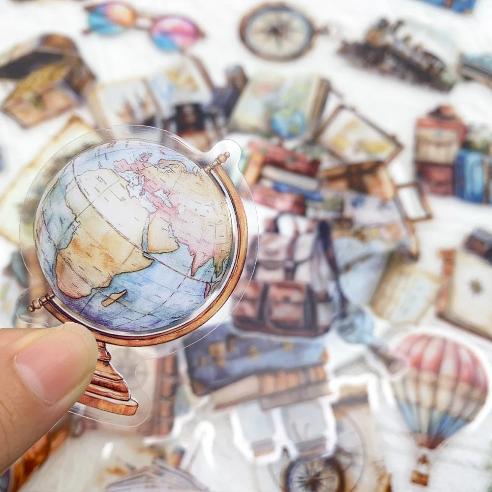 Le Lot de 50 Stickers Transparents - Collection Travel