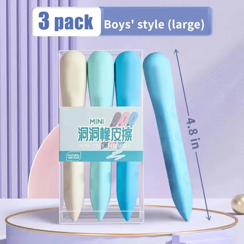 Gommes de Précision Ergonomiques (pack de 3) – Édition Pastel