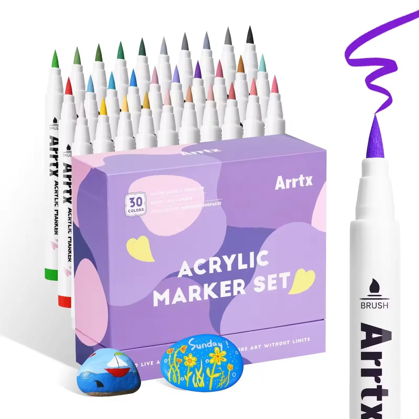 Marqueurs Peinture Acrylique ARRTX – Pointes Pinceaux (Multi-supports)