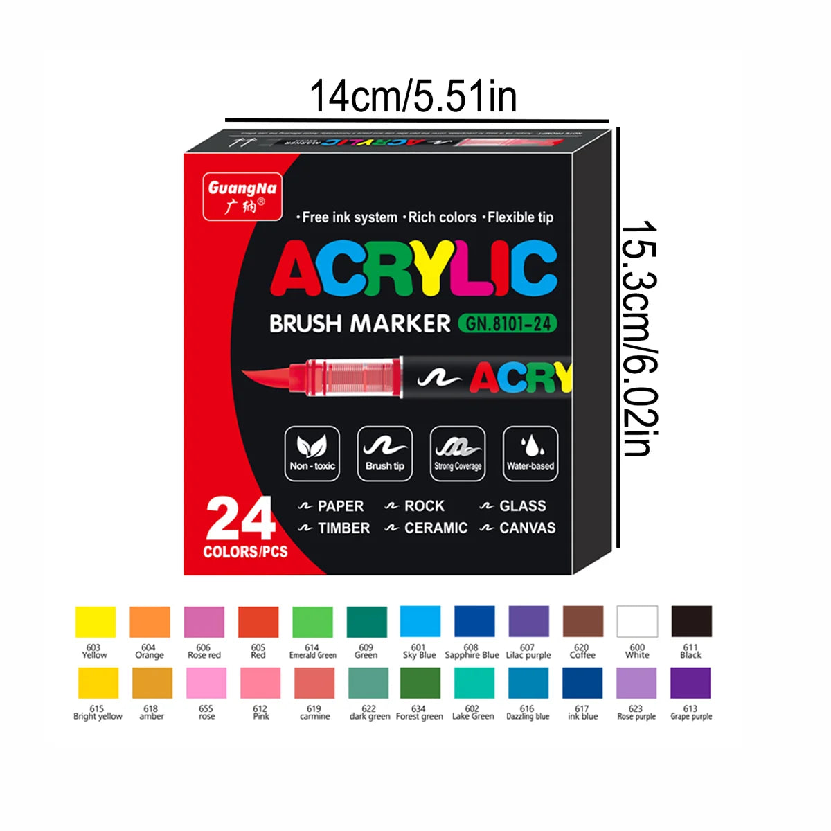 Feutres Acrylique Double Pointe Qualité Artiste – Coffret Multi-Couleurs