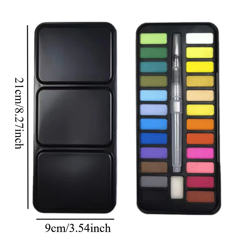 – Set d'Aquarelle Complet Tout-en-Un Georgine (24  ou 36 Couleurs, Papiers & Pinceaux inclus)