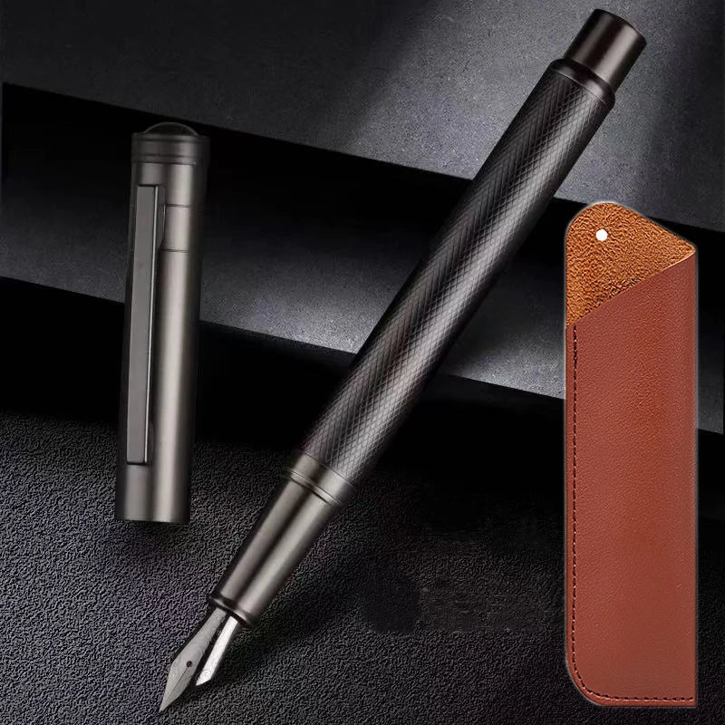 Stylo Plume en Métal HERO – Collection "Black Forest" Titanium