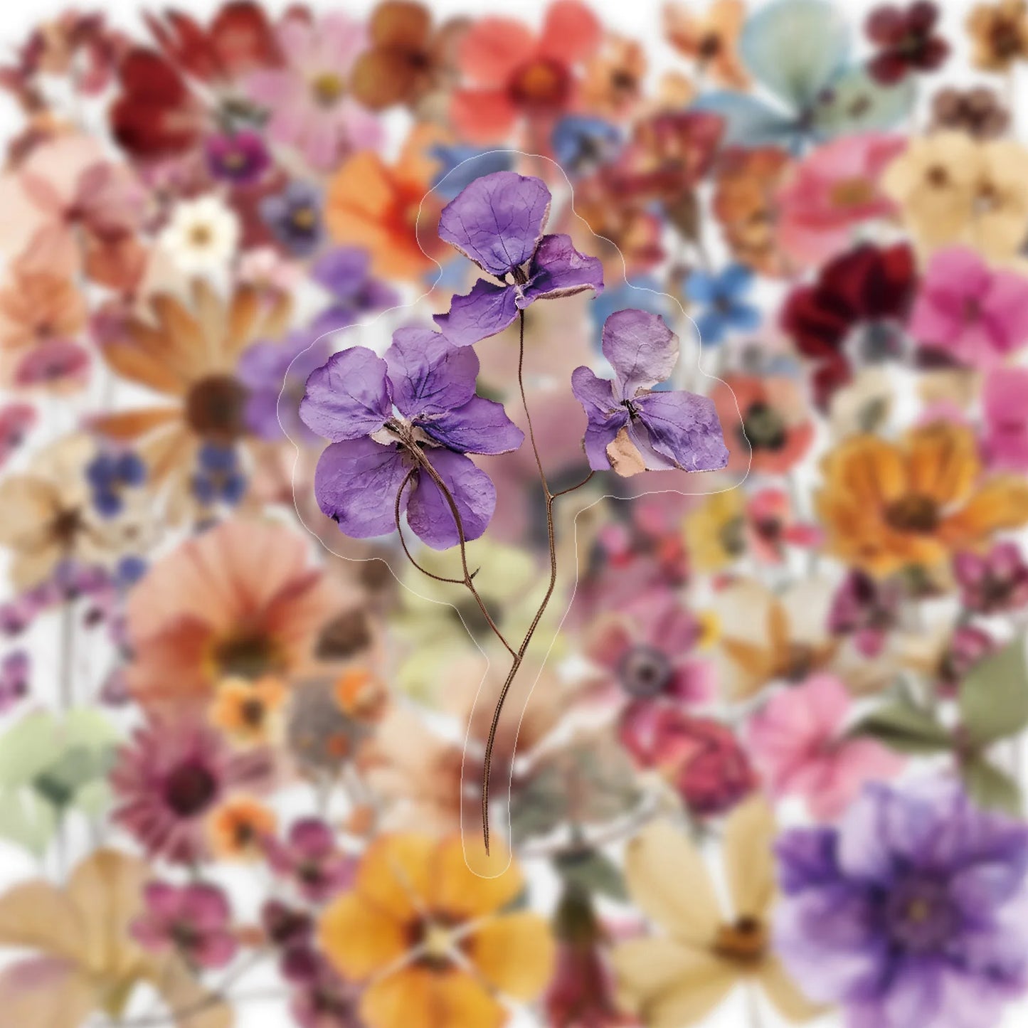 Stickers Transparents "Fleurs Séchées"