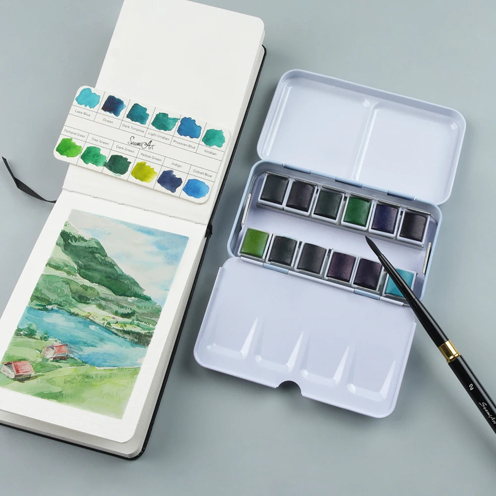 Palette d'Aquarelle de voyage premium (12 nuances)