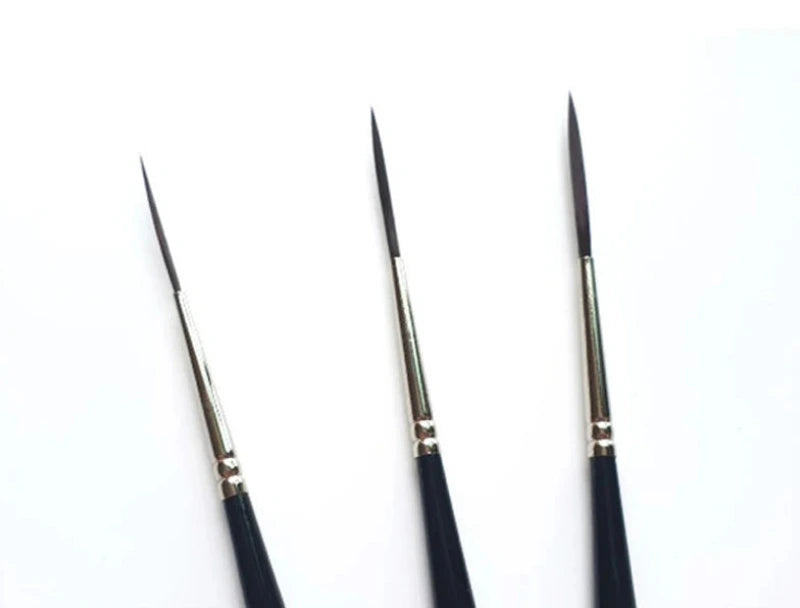 Lot de 3 Pinceaux de Précision Fins à Manche Long