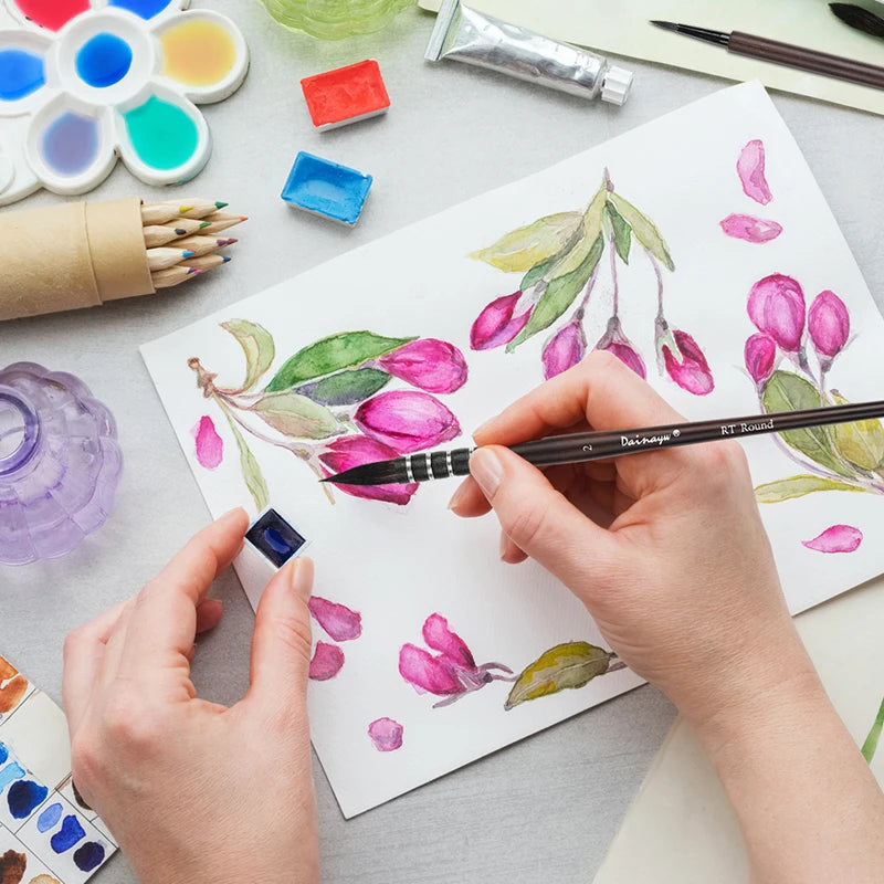 Set de Pinceaux Aquarelle Professionnel – Kit Voyage (10 Pièces)