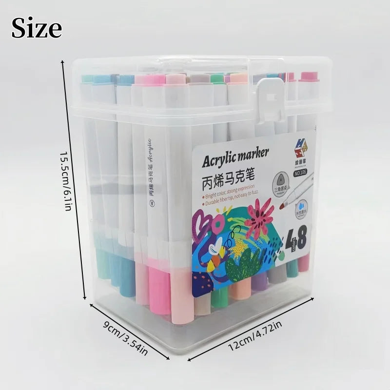 Marqueurs peinture acrylique pointe fine (coffert de de 24, 36 ou 48) - Édition Transportable