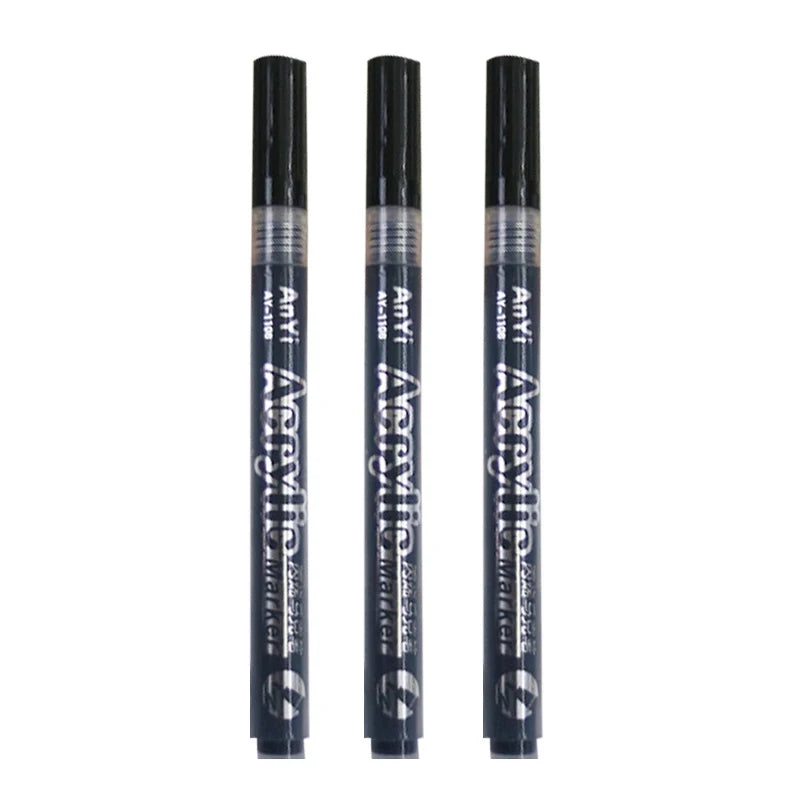 Marqueurs Peinture Acrylique pack de 3 - Pointe Ultra-Fine (Détails & Finitions)