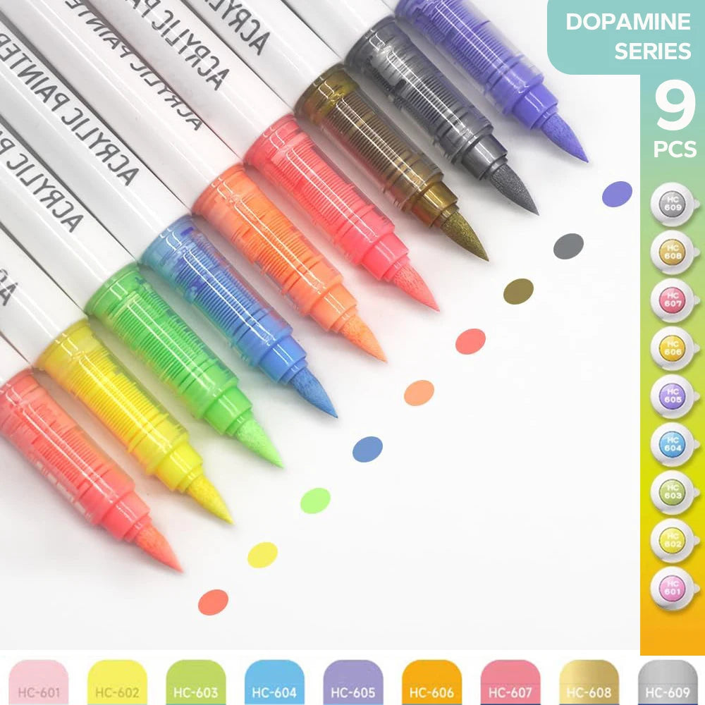 Set de 9 Feutres Acryliques Professionnels "Ink Control"
