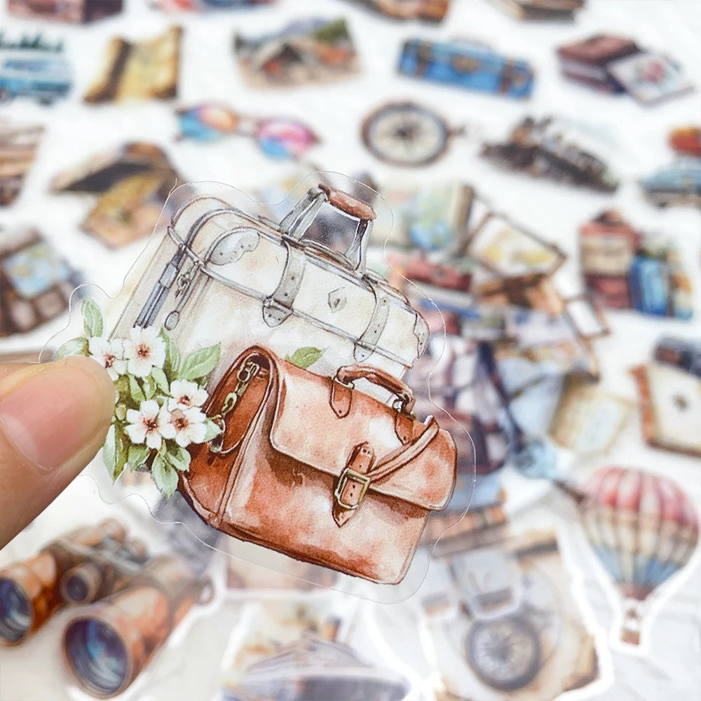 Le Lot de 50 Stickers Transparents - Collection Travel
