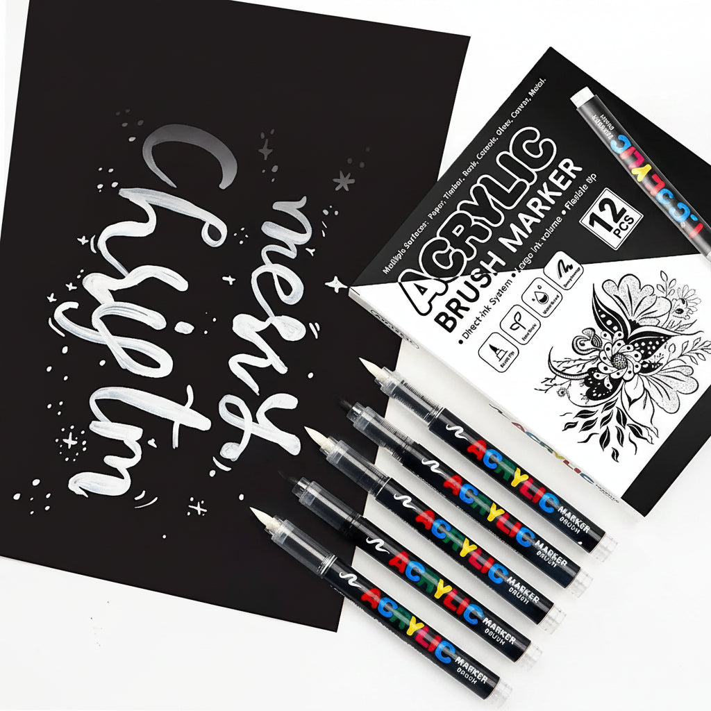 Set de 12 Feutres de Précision - Collection Duo (6 Noirs / 6 Blancs)