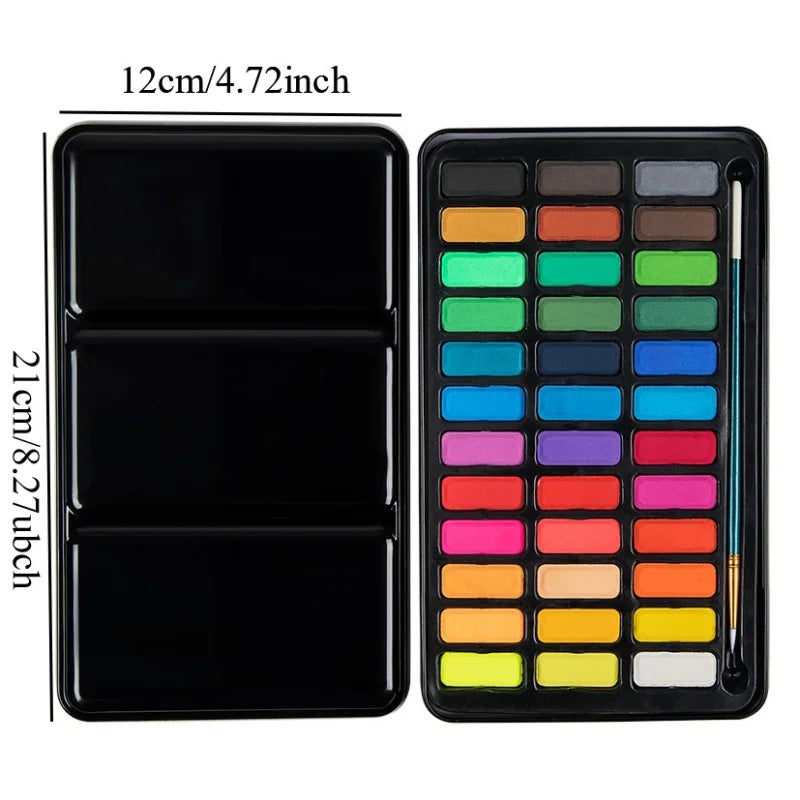 – Set d'Aquarelle Complet Tout-en-Un Georgine (24  ou 36 Couleurs, Papiers & Pinceaux inclus)