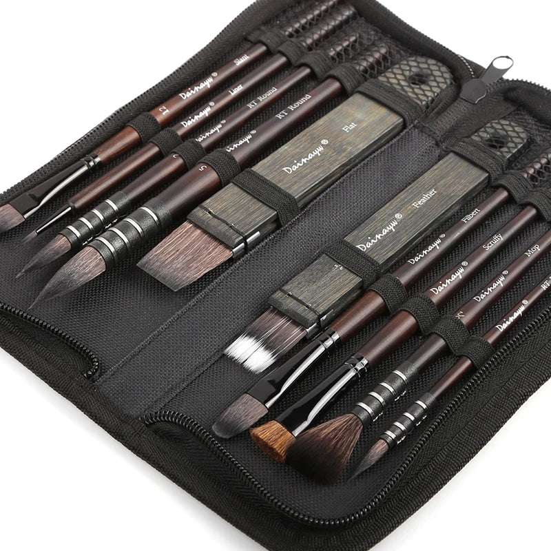 Set de Pinceaux Aquarelle Professionnel – Kit Voyage (10 Pièces)