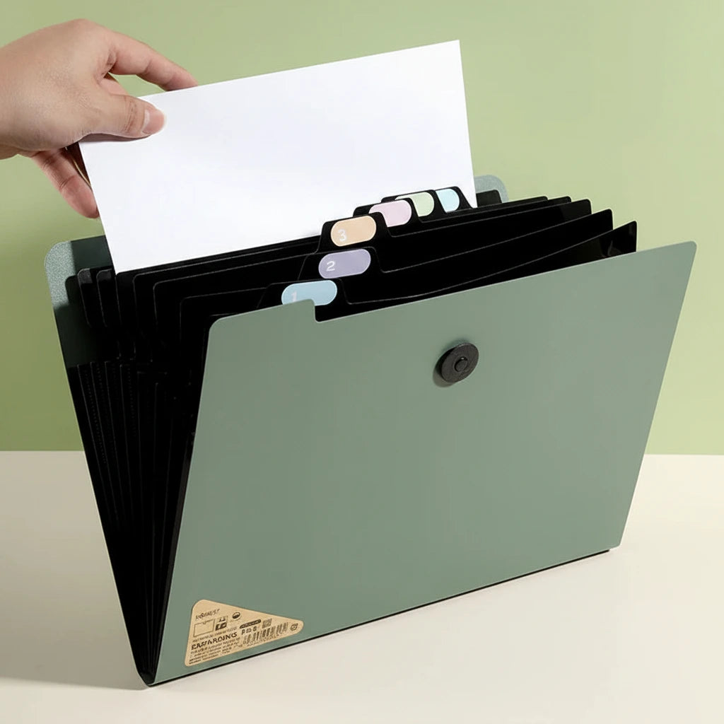 Organisateur de Documents A4 Accordéon – 5, 8 ou 13 Compartiments