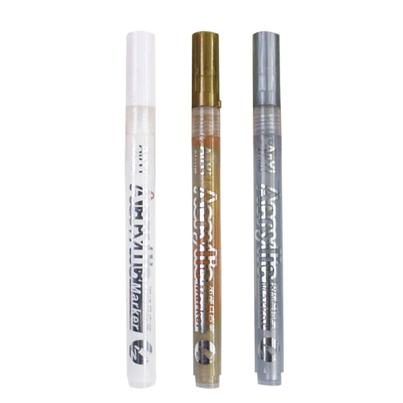 Marqueurs Peinture Acrylique pack de 3 - Pointe Ultra-Fine (Détails & Finitions)