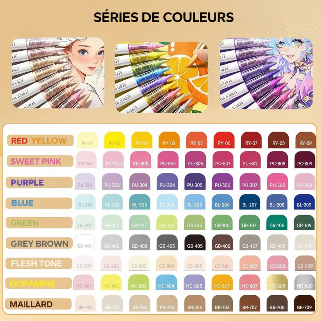 Set de 9 Feutres Acryliques Professionnels "Ink Control"