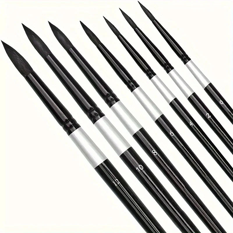 Set de 7 Pinceaux d'Aquarelle Professionnels – Kit Débutants & Étudiants