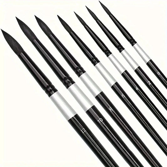 Set de 7 Pinceaux d'Aquarelle Professionnels – Kit Débutants & Étudiants