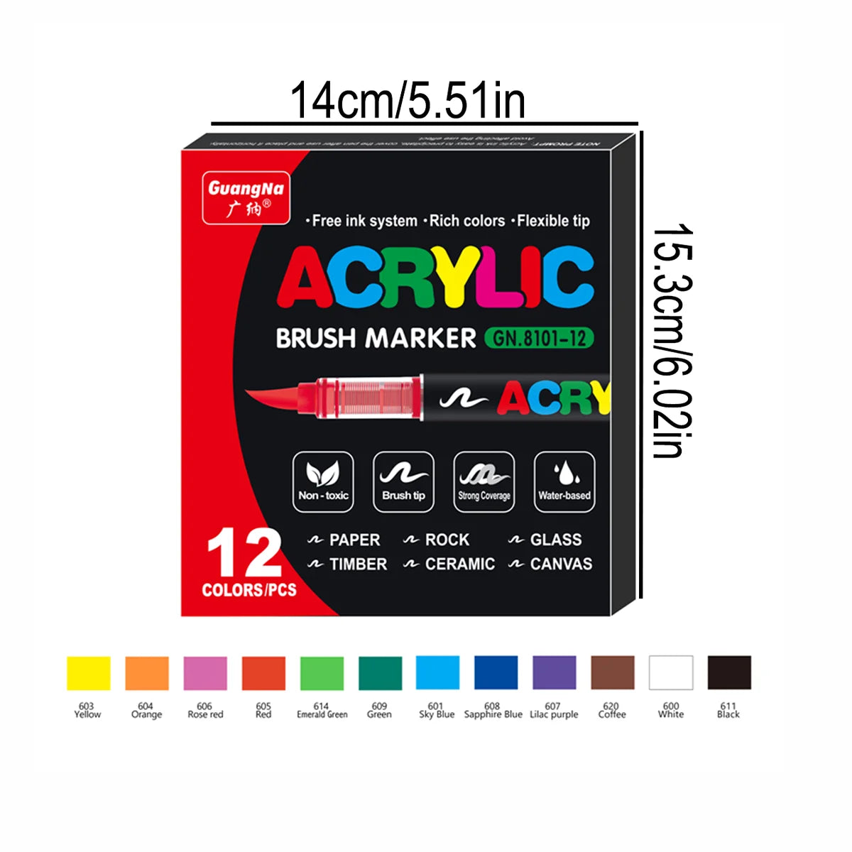 Feutres Acrylique Double Pointe Qualité Artiste – Coffret Multi-Couleurs