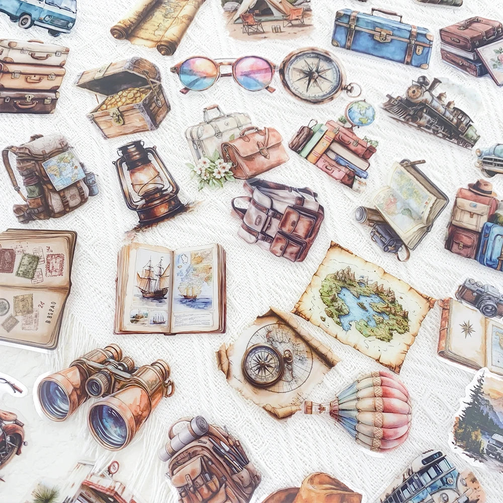Le Lot de 50 Stickers Transparents - Collection Travel