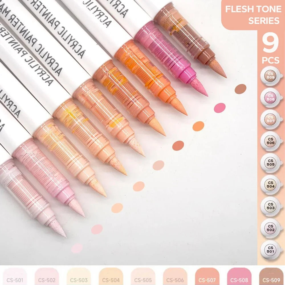 Set de 9 Feutres Acryliques Professionnels "Ink Control"