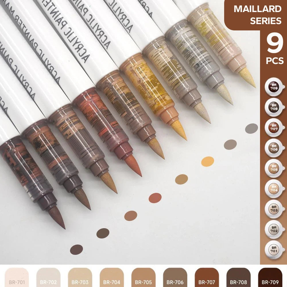 Set de 9 Feutres Acryliques Professionnels "Ink Control"