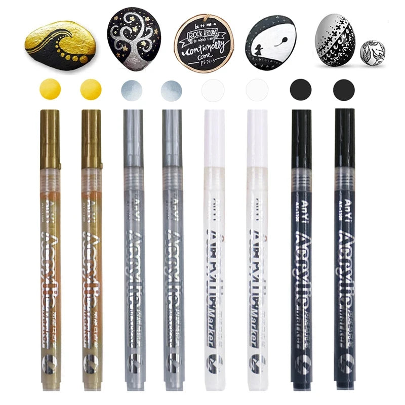 Marqueurs Peinture Acrylique pack de 3 - Pointe Ultra-Fine (Détails & Finitions)