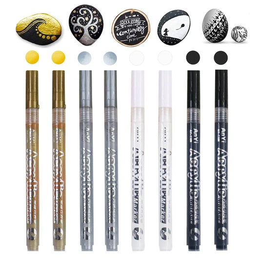 Marqueurs Peinture Acrylique pack de 3 - Pointe Ultra-Fine (Détails & Finitions)