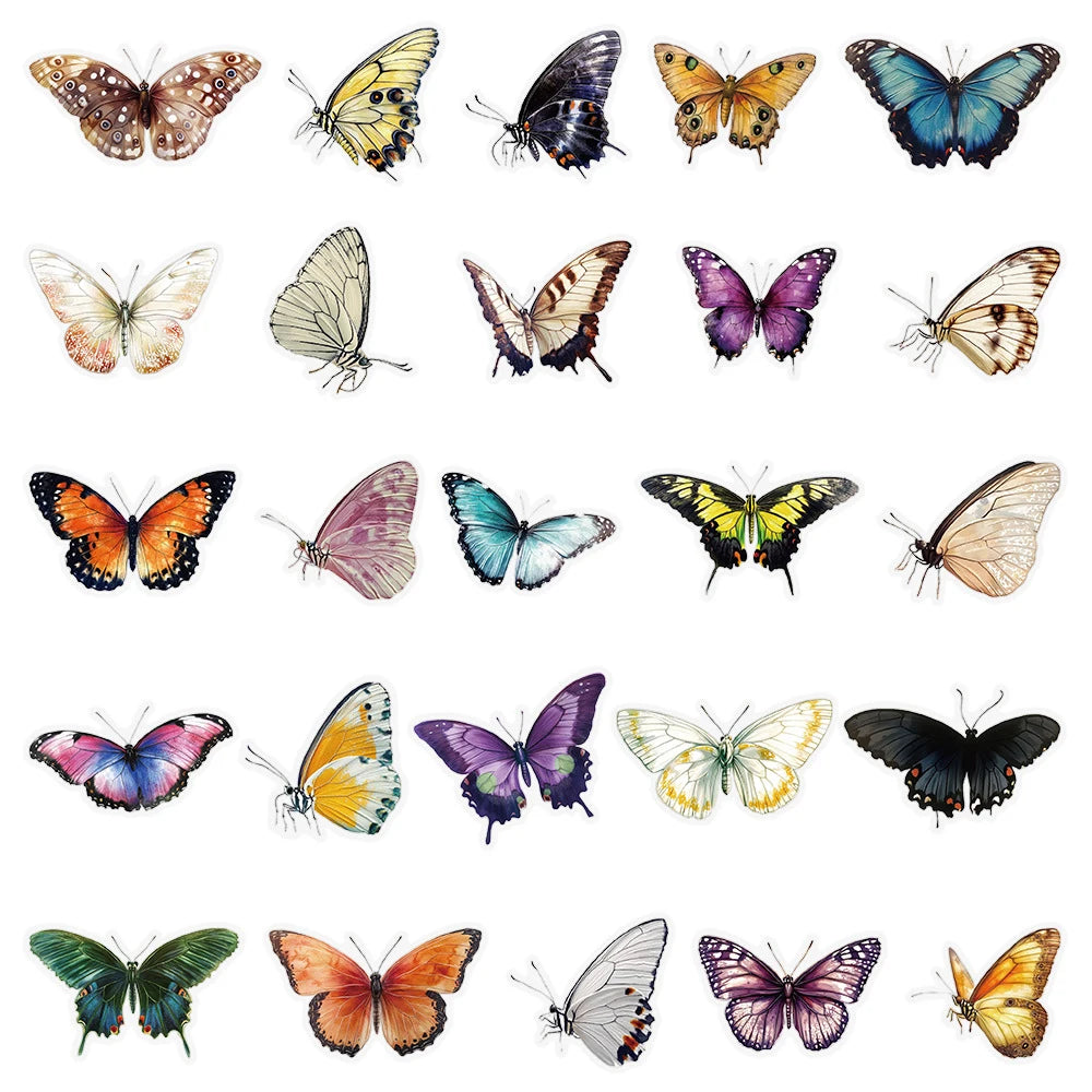 Stickers Transparents "Papillons Rétro"