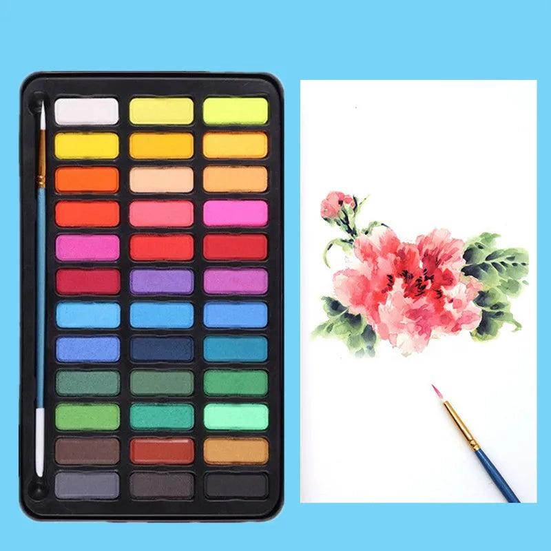 – Set d'Aquarelle Complet Tout-en-Un Georgine (24  ou 36 Couleurs, Papiers & Pinceaux inclus)