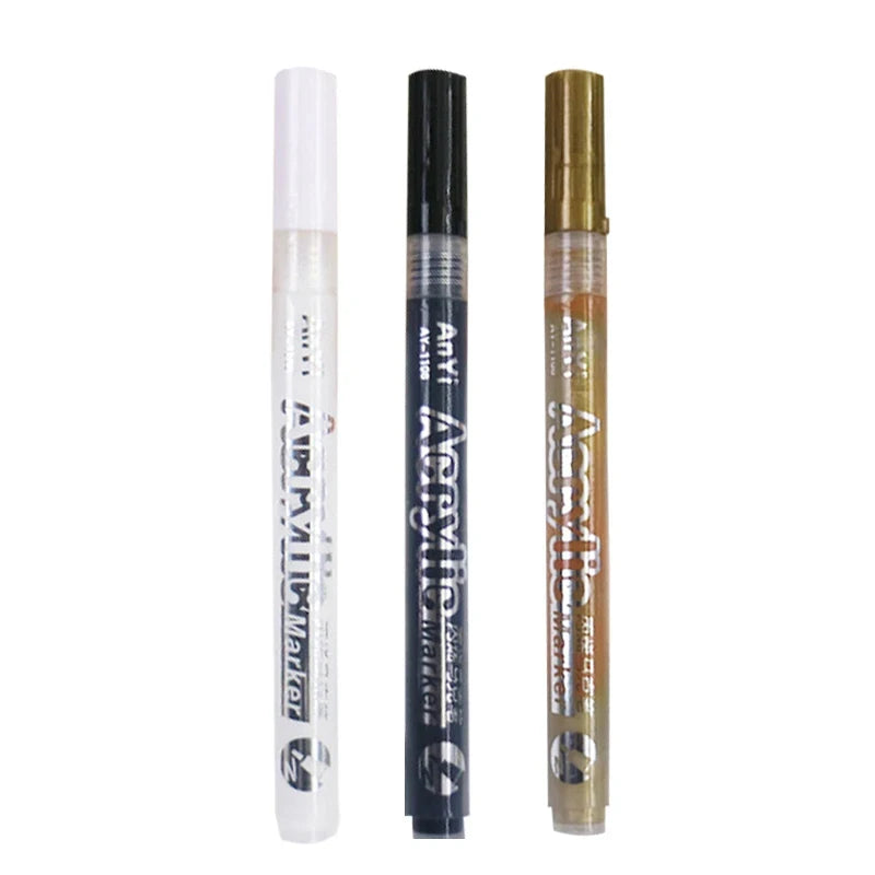 Marqueurs Peinture Acrylique pack de 3 - Pointe Ultra-Fine (Détails & Finitions)