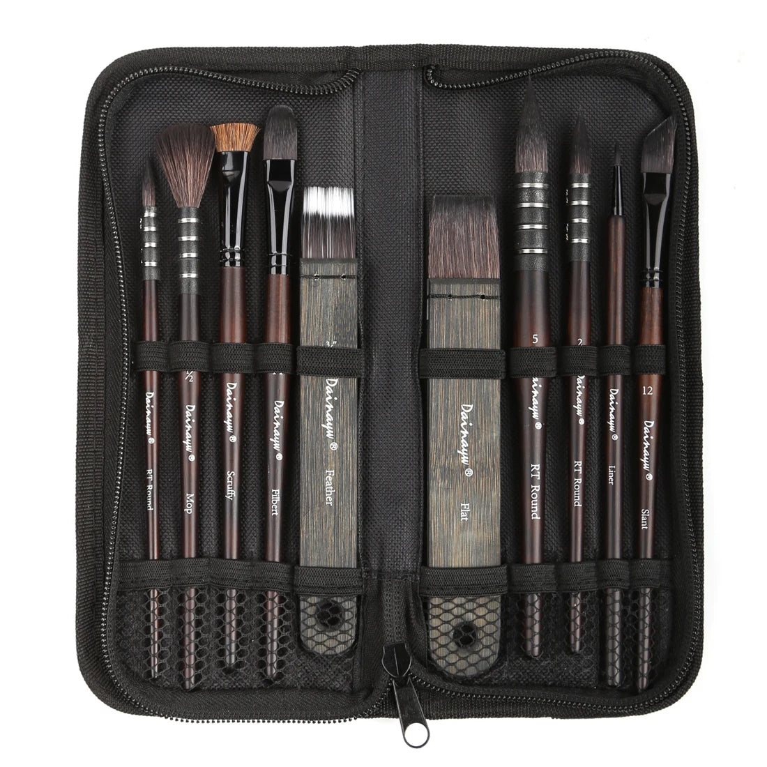 Set de Pinceaux Aquarelle Professionnel – Kit Voyage (10 Pièces)