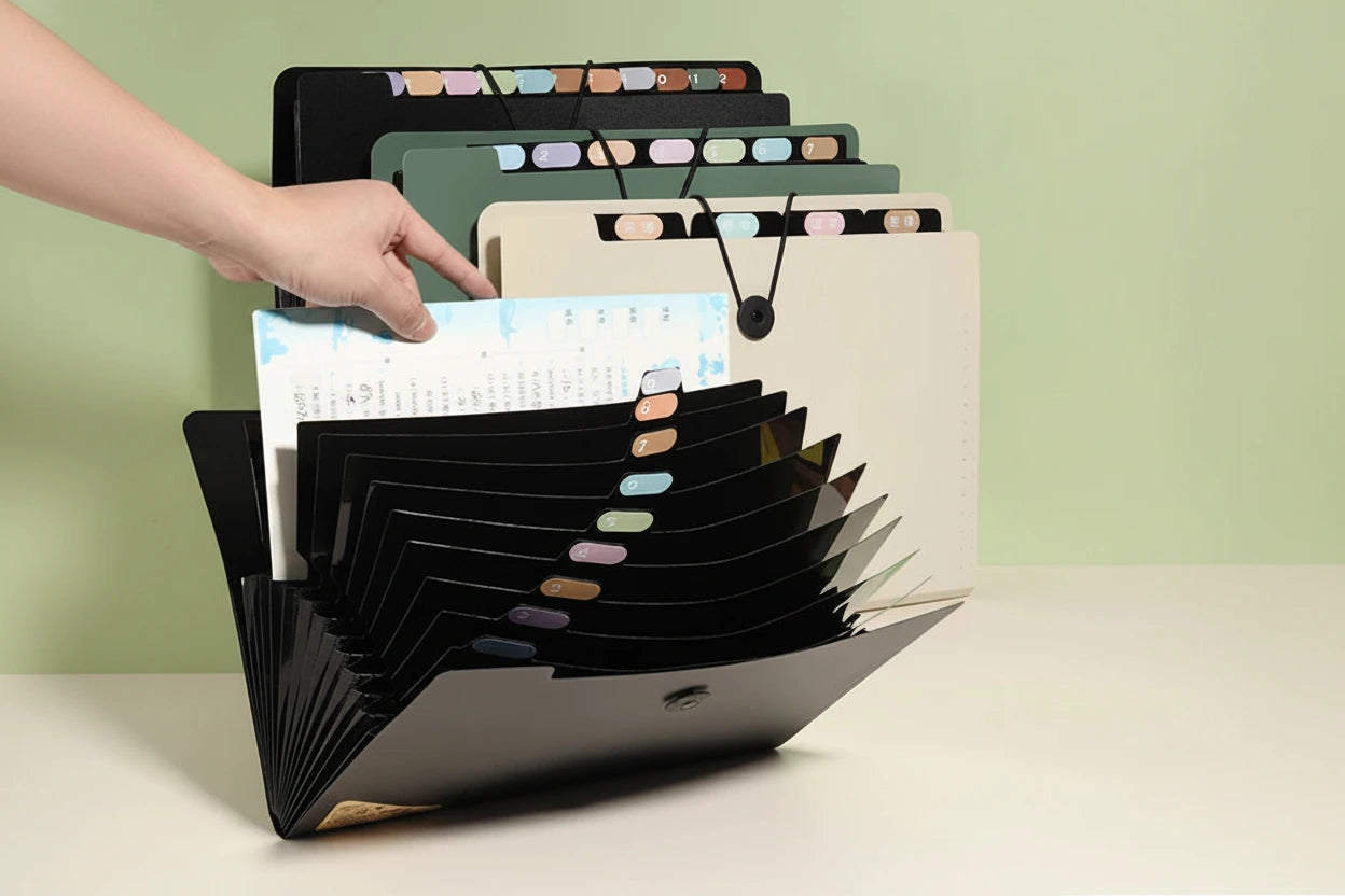 Organisateur de Documents A4 Accordéon – 5, 8 ou 13 Compartiments